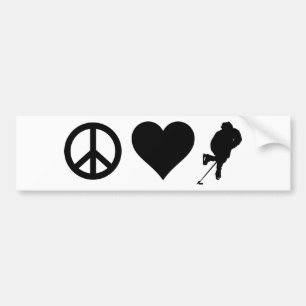 Peace Love Hockey Bumper Sticker
