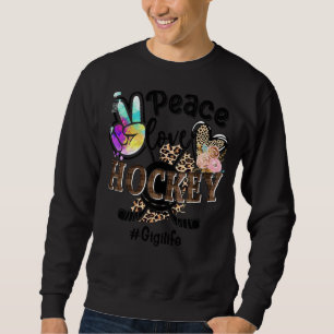 Peace Love Hockey Gigi Life Mum Grandma Leopard Sweatshirt