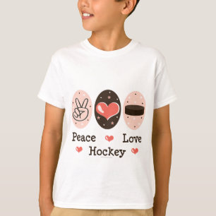 Peace Love Hockey Kids T shirt