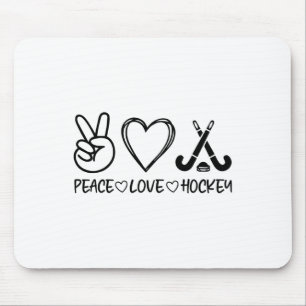 Peace Love Hockey Mouse Mat
