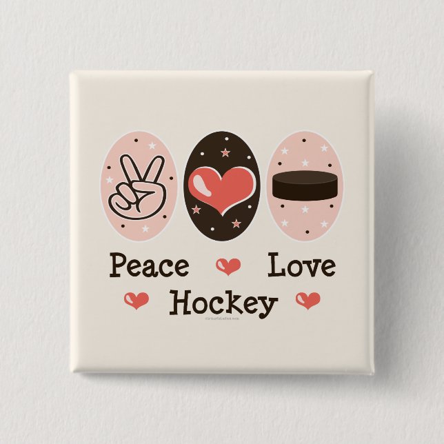 Peace Love Hockey Pin (Front)