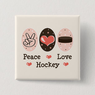 Peace Love Hockey Pin