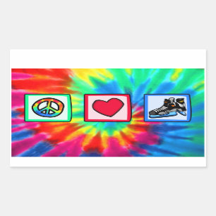 Peace, Love, Hockey Rectangular Sticker