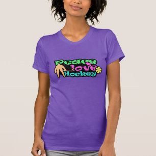 Peace, Love, Hockey; Retro T-Shirt