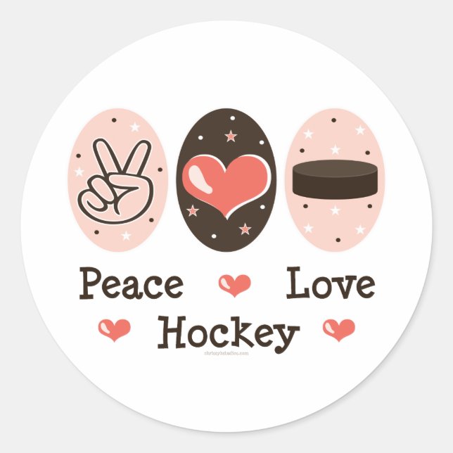 Peace Love Hockey Stickers (Front)