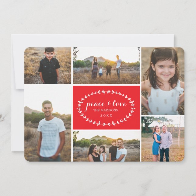 Peace & Love Holiday Photo Card (Front)