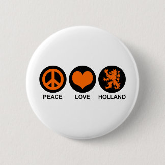 Peace Love Holland 6 Cm Round Badge