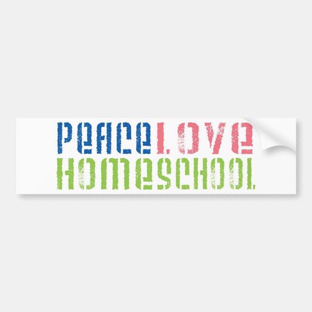 Peace Love Homeschool Bumper Sticker (Front)