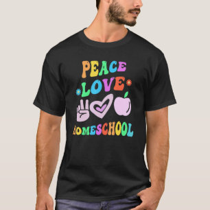 PEACE LOVE HOMESCHOOL Retro Mum Groovy Back To Sch T-Shirt