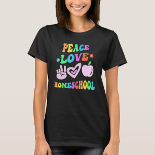 PEACE LOVE HOMESCHOOL Retro Mum Groovy Back To Sch T-Shirt