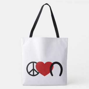 Peace-Love-Hoof Tote Bag