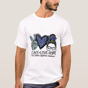 Peace Love Hope 1p36 Deletion Syndrome Awareness M T-Shirt