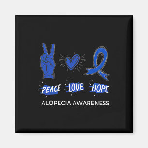 Peace Love Hope Alopecia Awareness Areata Ribbon S Magnet