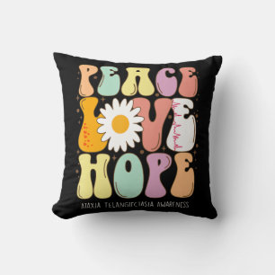 Peace Love Hope Ataxia Telangiectasia Awareness Gi Cushion