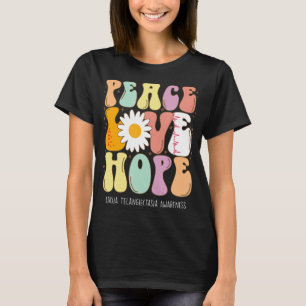 Peace Love Hope Ataxia Telangiectasia Awareness Gi T-Shirt
