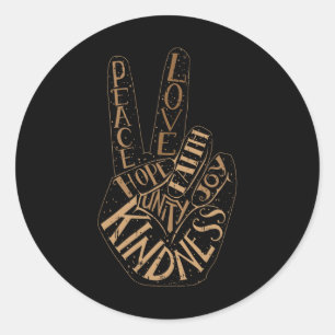 Peace Love Hope Black History Month Men Women Classic Round Sticker