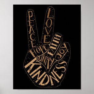 Peace Love Hope Black History Month Men Women Poster