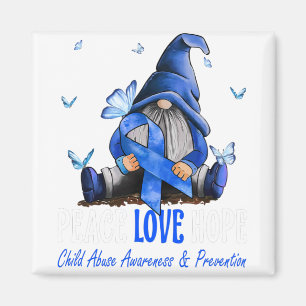 Peace Love Hope Child Abuse Awareness Prevention Magnet