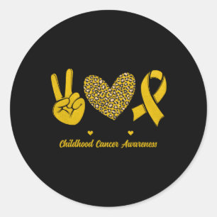 Peace Love Hope Childhood Cancer Awareness Month Classic Round Sticker