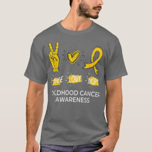 Peace Love Hope Childhood Cancer Awareness Month G T-Shirt