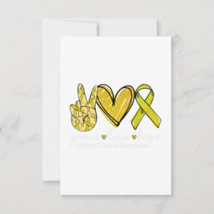 Peace Love Hope Childhood Cancer Awareness Yellow Thank You Card