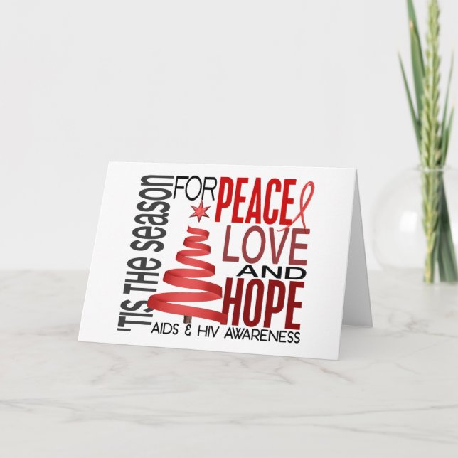 Peace Love Hope Christmas Holiday AIDS (Front)