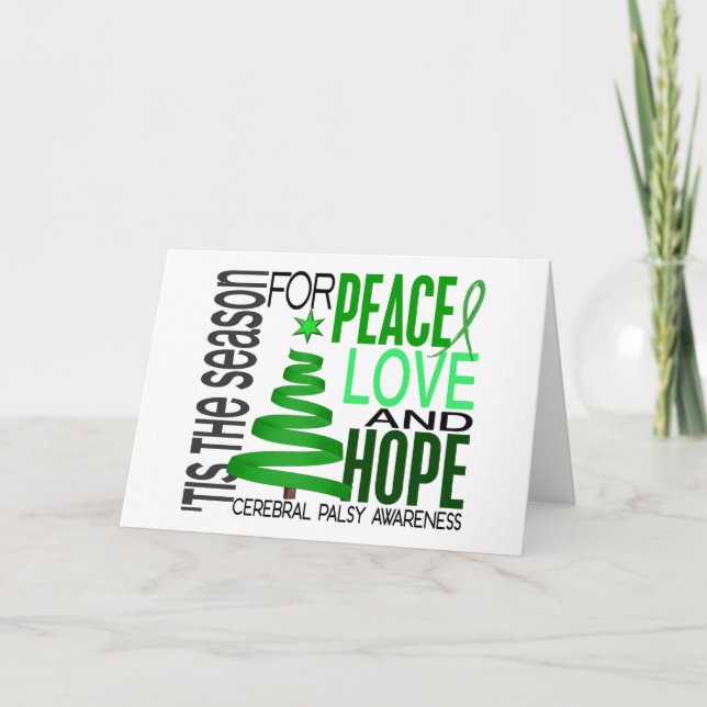 Peace Love Hope Christmas Holiday Cerebral Palsy (Front)