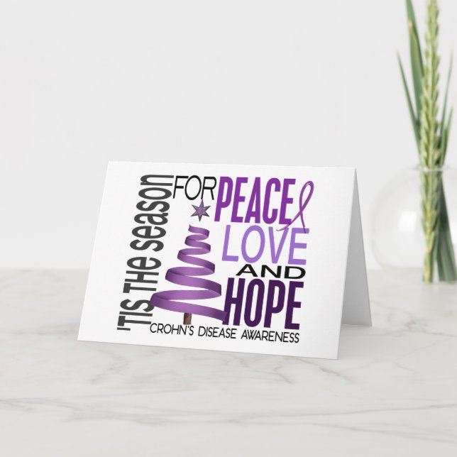 Peace Love Hope Christmas Holiday Crohn's Disease (Front)