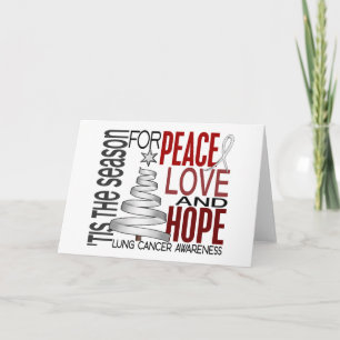 Peace Love Hope Christmas Holiday Lung Cancer Card