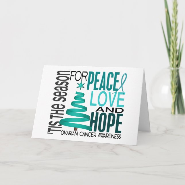 Peace Love Hope Christmas Holiday Ovarian Cancer (Front)