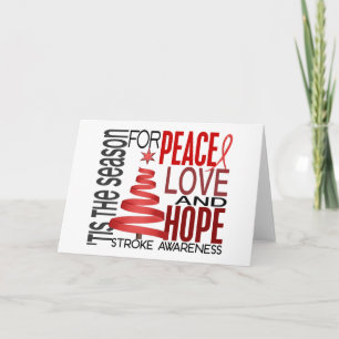 Peace Love Hope Christmas Holiday Stroke Card