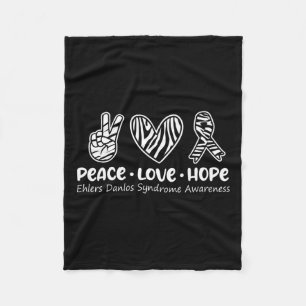 Peace Love Hope Ehlers Danlos Awareness Eds Warrio Fleece Blanket