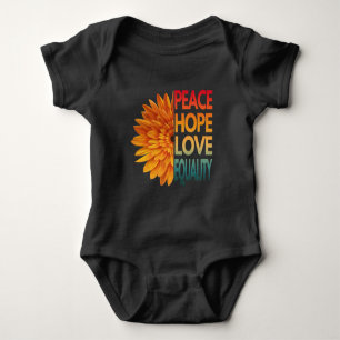 PEACE LOVE HOPE EQUALITY BABY BODYSUIT