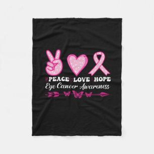 peace love hope eye breast cancer awareness fleece blanket