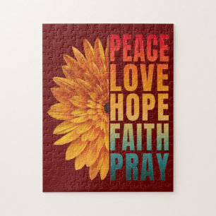peace love hope faith pray   jigsaw puzzle