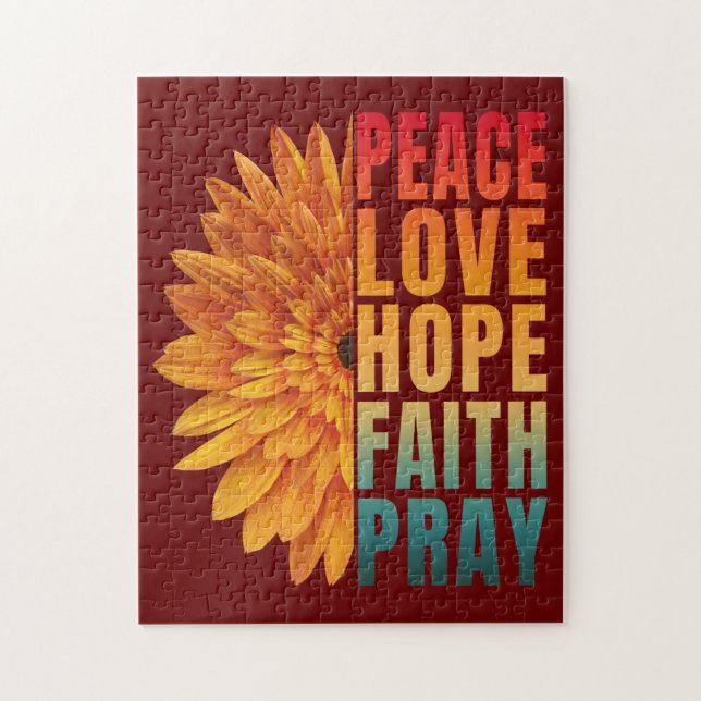 peace love hope faith pray   jigsaw puzzle (Vertical)