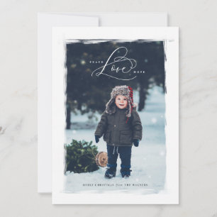 Peace Love Hope Family Holiday Letter Card