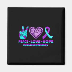 Peace Love Hope Happy Suicide Prevention Awareness Magnet