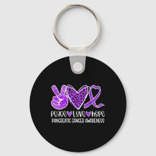 Peace Love Hope Leopard Purple Pancreatic Cancer A Key Ring