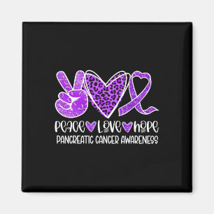 Peace Love Hope Leopard Purple Pancreatic Cancer A Magnet