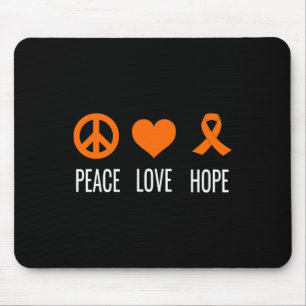 Peace Love Hope Leukaemia Awareness Mouse Mat