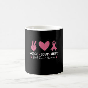 Peace Love Hope Matching Breast Cancer Awareness Coffee Mug