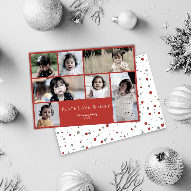 Peace Love Hope Photo Christmas Holiday Card (Creator Uploaded)