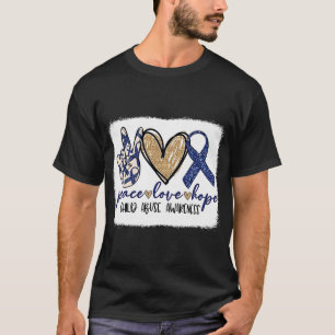 Peace Love Hope Pinwheel Blue Child Abuse Preventi T-Shirt
