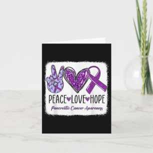 Peace Love Hope Ribbon Purple Pancreatic Cancer Aw Card