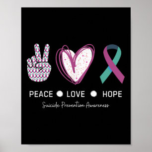 Peace Love Hope Suicide Prevention 2024  Poster