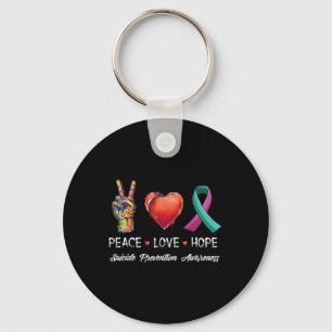 Peace Love Hope Suicide Prevention Awareness Men W Key Ring