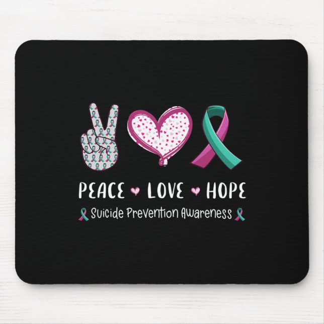 Peace Love hope suicide prevention awareness men w Mouse Mat (Front)