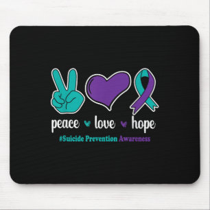 Peace Love Hope - Suicide Prevention Awareness Rib Mouse Mat