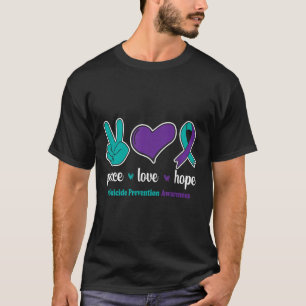 Peace Love Hope - Suicide Prevention Awareness Rib T-Shirt